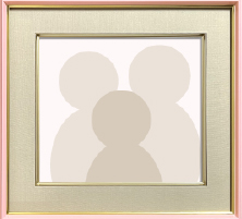 色紙額縁マットあり、ピンク